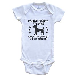 Parson Russell Terriers Have The Cutest Little Sisters Funny Parson Russell Terrier Baby Bodysuit, 18 Months White