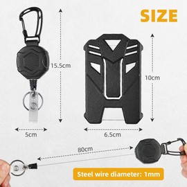 Vicloon Vicloon taktischer ID-Kartenhalter, jojo Badge Reel, Einziehbarer Ausweishalter, ID-Kartenhalter mit einziehbarer, Kartenhalter Ausweis Clip Schlüsselanhänger mit Ausweishülle Ausweishalter