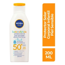 NIVEA Sun Babies & Kids Protector Solar Sensitive Fps50 200ml Bloqueador para pieles sensibles