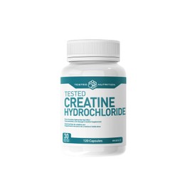 Tested Nutrition Creatine HCL Capsules | 750mg Creatine Hydrochloride HCL Capsules | Increased Muscle Mass, Strength, Performance, Recovery | 30 Servings (120 Capsules)
