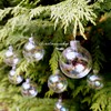 12 X Iridescent Round Glass Christmas Tree Baubles Spheres Ornaments