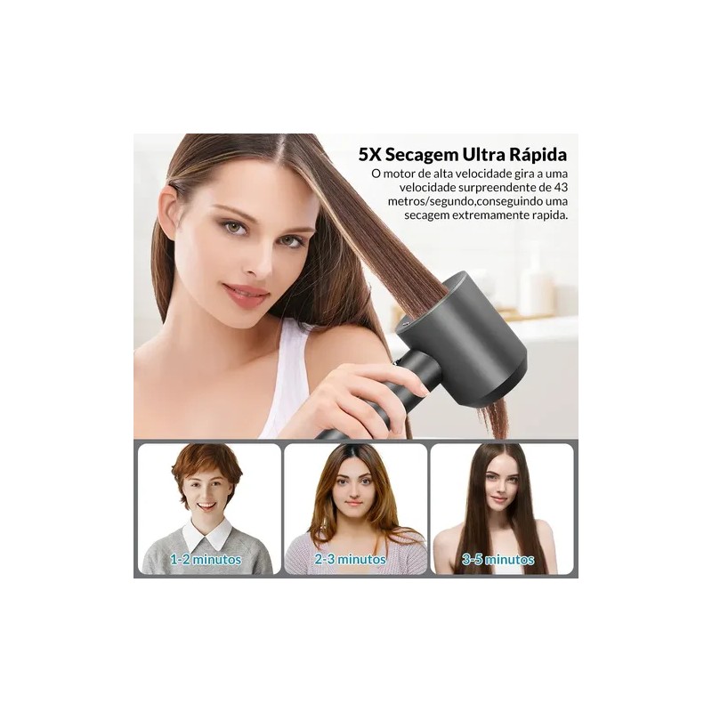 Secador De Pelo Alta Velocidad Profesional Iones 5en1 1600w
