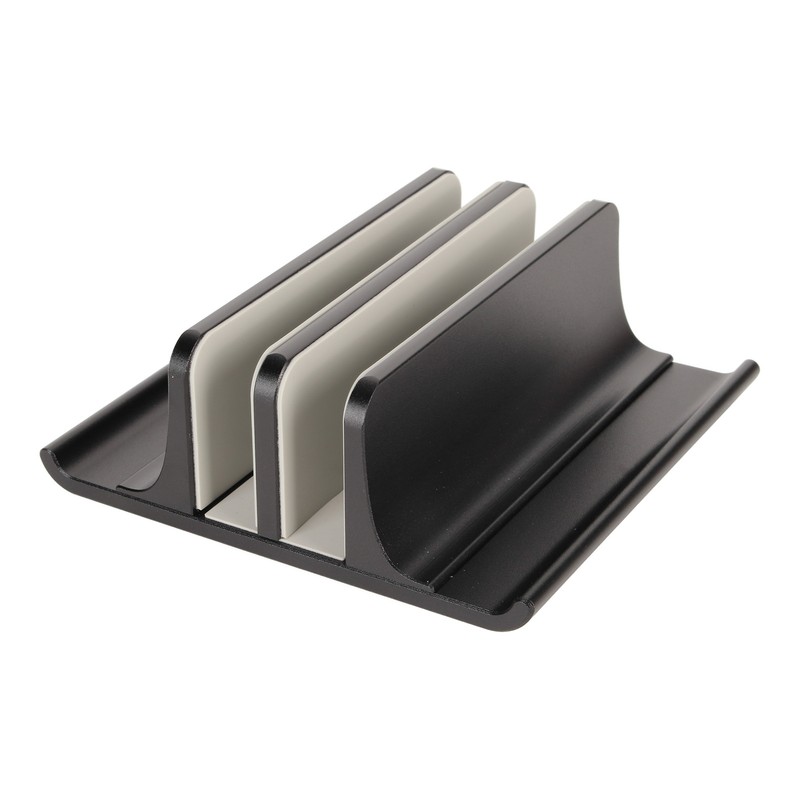 Vertical Laptop Stand 2 Slots Anodized Aluminium Alloy Adjustable Space