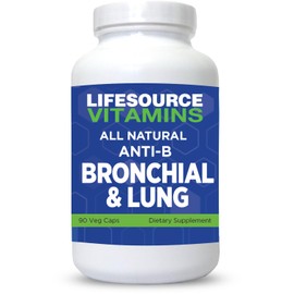 LifeSource Vitamins All Natural Anti-B Bronchial & Lung Support – 14 All Natural Ingredients - 90 Capsules - Proprietary Formula