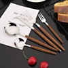 JASHII Wood Handle Flatware Set, 20 Pieces Stainless Steel Silverware