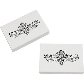 2 x 45mm 'Victorian Design Line Art' Erasers/Rubbers (ER00047692)