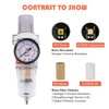 RIH 1/4" NPT Compressed Air Filter Regulator Combo Piggyback, 5