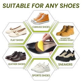 Bukihome Shoe Filler - Shoe Filler Insert for Loose Shoes - 4 Pairs Toe Inserts for Shoes Too Big, Boots Size Reducer Make Fit, Yellow, M