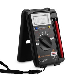 Multímetro Digital de Bolsillo, Auto Ranging 4000 Counts Digital Multi Tester, AC DC Voltaje Resistencia Diodos Continuidad Capacitancia Test