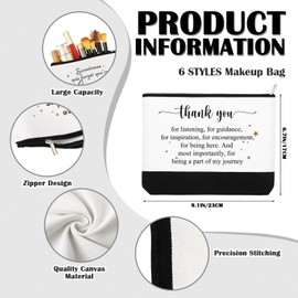 Cunno Cunno 24 Pcs Thank You Canvas Tote Bags for Women Nurse Employee Appreciation Gift Bulk Makeup Bags for Teacher Staff(Inspirational Quotes)