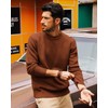 Men's Pullover Sweater Heavy Waffle Knit Textured Sweater Long Sleeve