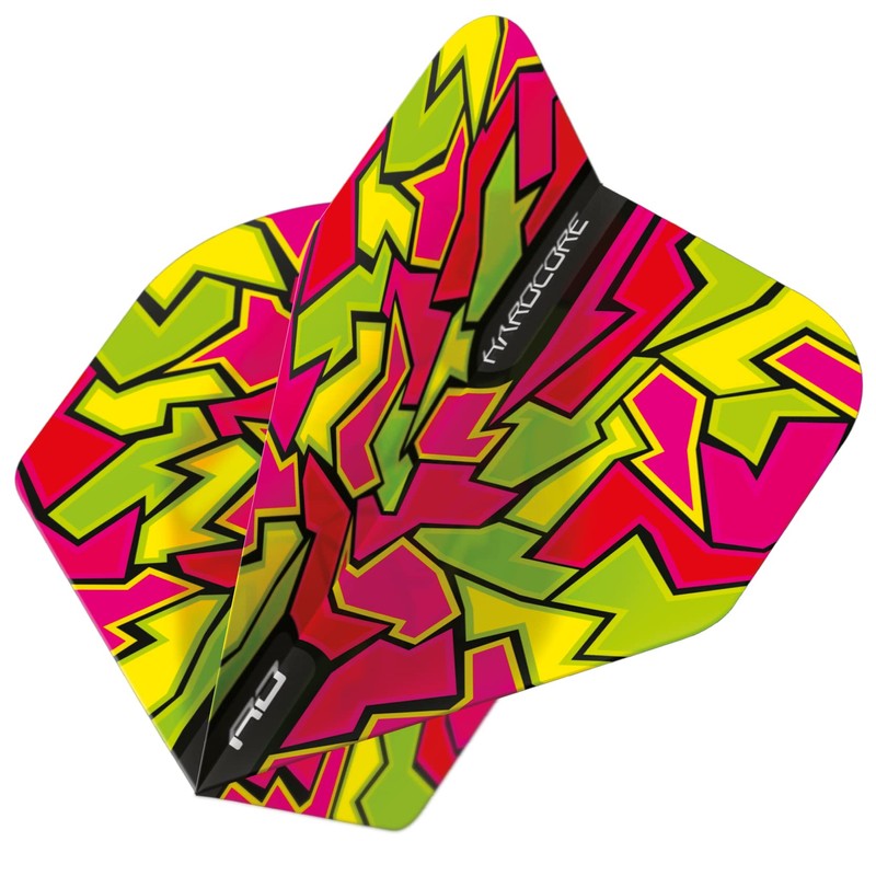 RED DRAGON Hardcore Radical Red Crackle Dart Flights - 4