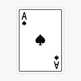 Deck Cards Playing Card Ace A Spades Vinyl Decal Sticker (3" inches)