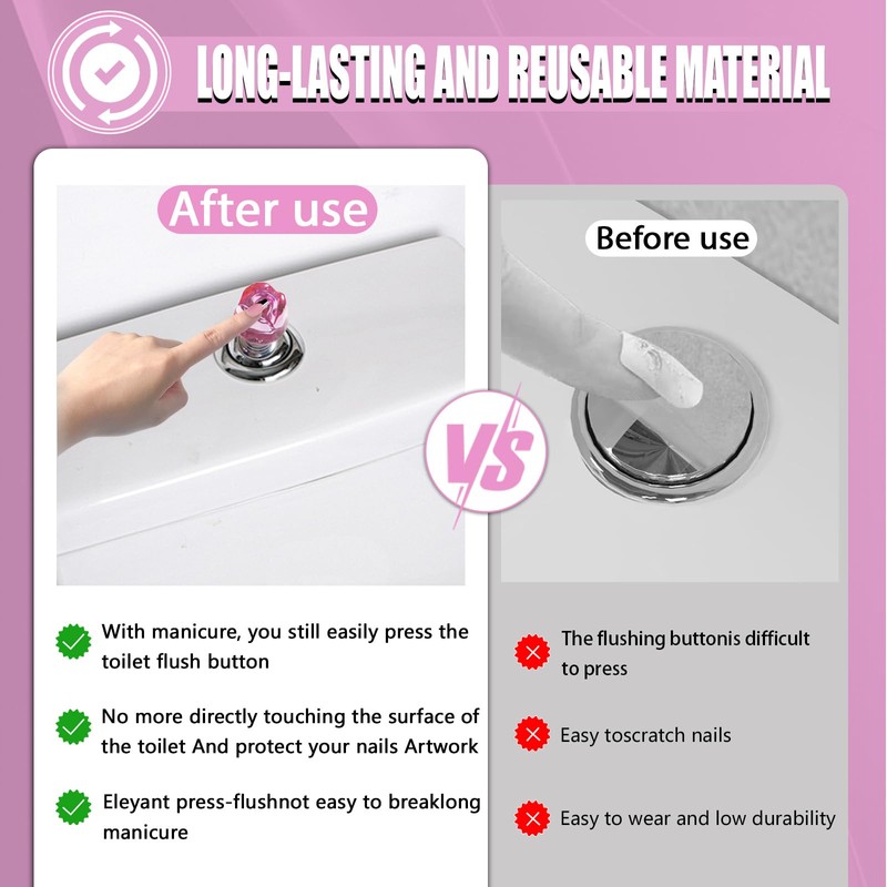 2 x Toilet Push Button Replacement Drawer Pull Handle Toilet