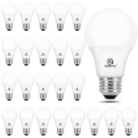Energetic 24-Pack A19 LED Light Bulb, 60 Watt Equivalent, Daylight 5000K, E26 Medium Base, Non-Dimmable LED Light Bulb, ETL Listed