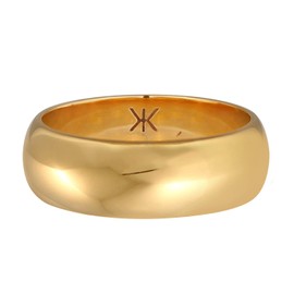 Kuzzoi 0610330620 Men's Band Ring Made of 925 Sterling Silver Gold-Plated Basic Silver Ring Gold (9 mm) in Classic Design, Wide Ring for Men Smooth Polished Ring Size 60 - 66, Sterling Silver