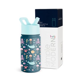Simple Modern Botella de Agua para Niños con Pajita | Vaso Térmico Acero Inoxidable Aislado Reutilizable para Niños y Niñas | Summit Colección | 415ml | Under the Sea
