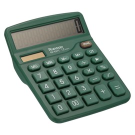 PATIKIL Desktop Calculator 12 Digits Large LCD Display Electronic Calculator Solar Dual Power for Home Office Desktop Green
