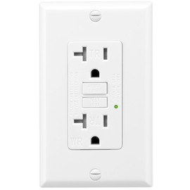 XIMAOEASE GFCI Outlet 20 Amp,Self-Test,Electrical Outlet with Thinner Design,WR Weather Resistant GFCI Receptacle,Ground Fault Circuit Interrupters,Indoor or Outdoor Use,UL Listed (1, White, 20Amp)