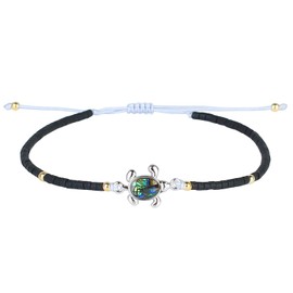 KELITCH Turtle Bracelets Abalone Shell Miyuki Beads Bracelets Braided Friendship Bracelet Jewerly Gift, abalone shell, No-Gem-Tye