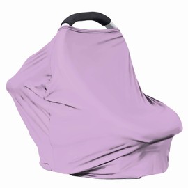 JOAIFO Solid Color Car Seat Nursing Breastfeeding Cover, Multi Use Cover Cozy Carseat Canopy Cover, Infant Babies Stroller Cover,Ultra Soft Stretchy Nurse Gifts Pale Pink Breastfeeding Cover