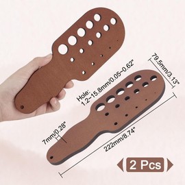 AHANDMAKER Pack of 2 Wire Chain Pulling Plates Wooden Board for Knitting Bracelet Pulling Iron Made of Wood with Handle Diameter Range 1.2 ~ 15.8 mm for Wire Drawing Plates for Jewellery Making