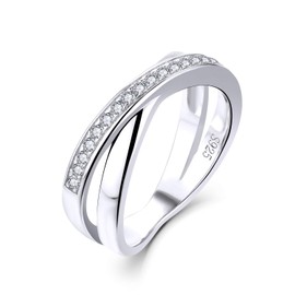 Starchenie Engagement Ring Wedding Rings Women's Wrap Ring Silver 925 3A Cubic Zirconia White Gold Ring Gift for Her Women, Sterling Silver Sterling silver R½, Cubic Zirconia