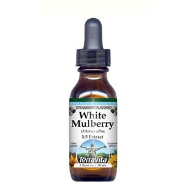 White Mulberry (Morus alba) Glycerite Liquid Extract (1:5) - Strawberry Flavored (1 oz, ZIN: 512734) - 3 Pack
