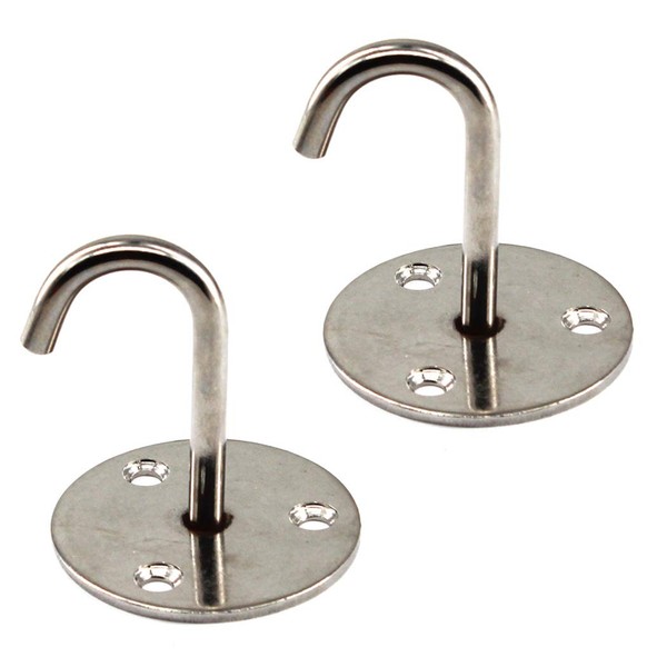 Stainless Steel Round Base Screws Mount Ceiling Hooks Hanging Hook