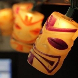 Tiki Head Light String Set - Retro Luau Party Patio Lights