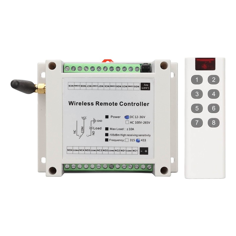 Zunate Relay Remote Switch DC12V 36V 8 Channel Radio Remote