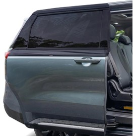 EcoNour Car Window Sun Shades for MPV & Minivan Sliding Door Rear Windows | Elastic Mesh Sunshade for Baby & Passenger Comfort | Car Window Accessories | 2 Pack Side Window Shades