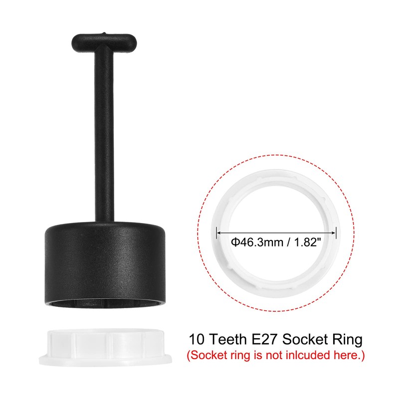 MECCANIXITY 10 Teeth E26/E27 Socket Ring Removal Tool T Type