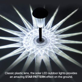 Simple Deluxe Solar Lights Outdoor Waterproof Solar Powered Wireless LED Garden Lights Auto On/Off for Yard Patio Walkway Landscape In-Ground Spike Pathway, Black