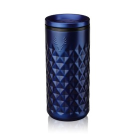 Viski Paragon Insulated Cocktail Tumbler, Insulated Highball Glasses Stainless Steel Highball Glasses with Ceramic Coating 16oz Blue Set of 1