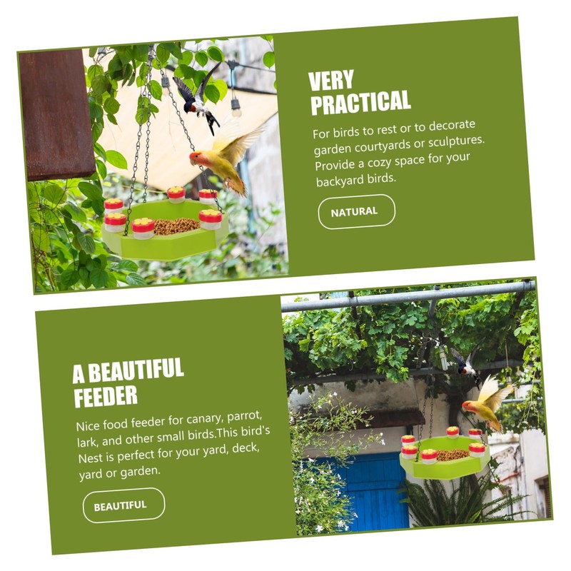 Kisangel Elegant Design 1 Set Hanging Bird Feeder Tray Hummingbird