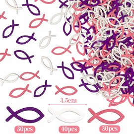 100 Wooden Fish Communion Purple Fish Decoration, Confirmation Confetti Wooden Fish Table Decoration Purple, Confetti Fish, Decorative Fish Confirmation for Christening Decoration, Table Decoration