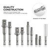 NEIKO 00257 Socket Adapter Extension Drill-Bit Set, Includes 1/4-, 3/8-,