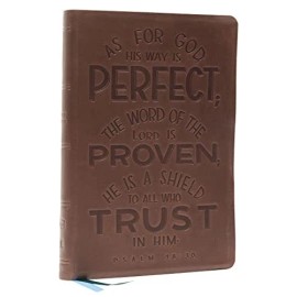NKJV, Thinline Bible, Verse Art Cover Collection (Thumb Indexed, Brown Genuine L