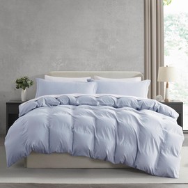 Nestl Ice Blue Duvet Cover Full Size - Soft Prewashed Full Size Duvet Cover Set, 3 Piece, with Zipper Closure, 1 Duvet Cover 80x90 inches and 2 Pillow Shams - No Comforter
