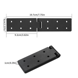 lzijun Door Hinge, Pack of 2 Hinges Connectors, Folding Hinge, Box Tape, Furniture Hinge, Black Metal Hinge Furniture Hinge Heavy Duty for Wooden Door, Garden Doors, Furniture Doors, Tool Boxes