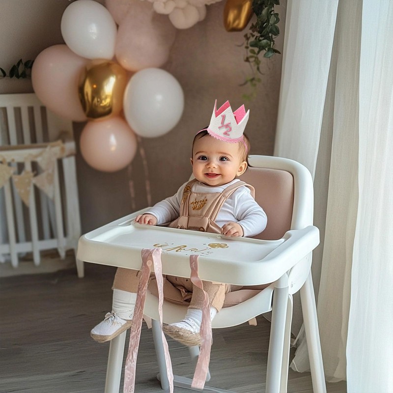 BACH AND BOOZY Pink Half Birthday Hat Pink 1/2 Birthday