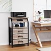 End Table with 3 Drawers, Night Stand with Charger Station