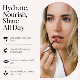 Radiant Professional Lip Glaze (15 Shades) - Ultra-Glossy, Moisturizing & Long-Lasting Hydration - High Shine Finish - Vegan Lip Glaze for Soft, Nourished Lips - Non-Sticky - (14 - PRETTY PINK)