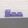1/6 Scale Doll Storage Containers 6 With Lids Purple Bins