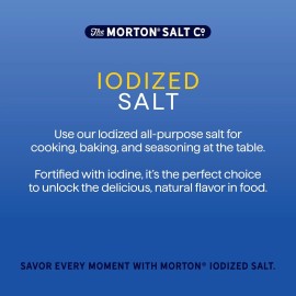 Morton Iodized Salt Round Cans All-Purpose, 26 Ounce (Pack of 2) …