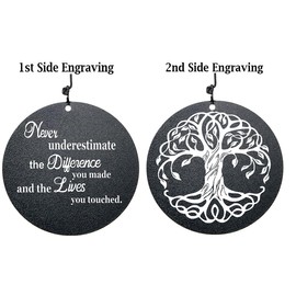 Retirement Wind Chime, Tree of Life, Inspirational Retirement Gifts for Men, Women, Teacher, Co-Worker, Employee, Nanny, Nurse (Black)