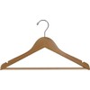 Petite Natural Finish Wood Suit Hanger with Bar and Notches