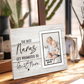 The Best Nanas Get Promoted To Great Nana Picture Photo Frame Great Nana Grandmother Pregnancy Announcement Picture Frames Nana Gifts from Grandkids Great Grandma Gifts For Birthday 4x6 Inch Photo