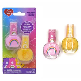 Townley Girl Care Bears 2 Pack Nail Polish on Card - Water-Based, Durable - Dry Immediately and Smooth Coverage Nail Polish Set